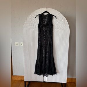 Komarov 2 layer Textured Black Dress